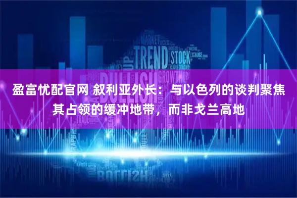 盈富忧配官网 叙利亚外长：与以色列的谈判聚焦其占领的缓冲地带，而非戈兰高地