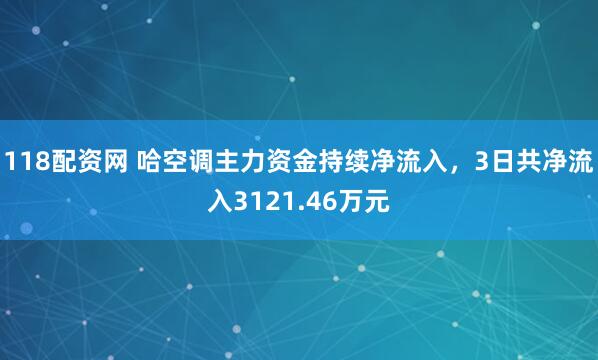 118配资网 哈空调主力资金持续净流入，3日共净流入3121.46万元